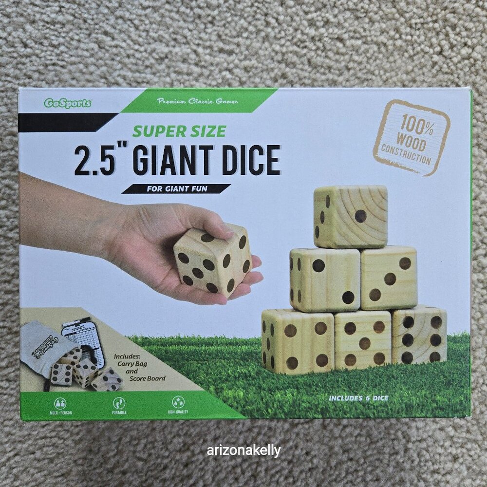 NIB Giant Wooden Dice
